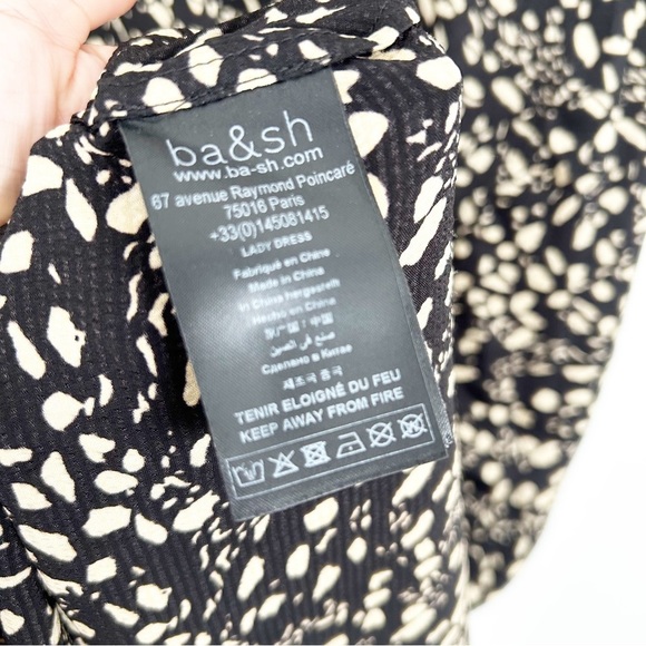 NEW Ba&sh Edmee Smocked Printed Midi Dress Size 1 / US Small (S) - Picture 10 of 10